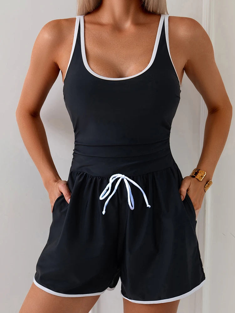 Summer Women's One-Piece Swimsuit Tummy Control Swimwear Female Bathing Suits With Pocket Pool Beach Swimsuit In Nahaute 2026