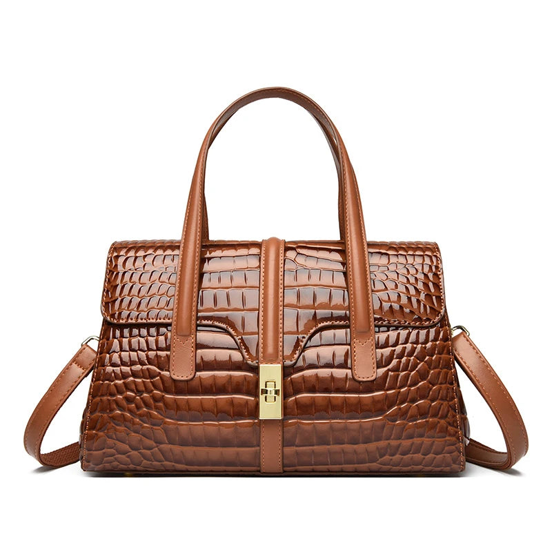 Luxury Shoulder Tote Bag Alligator Patent Leather Hand Bags for Women 2025 Designer Daily commuting Handbags HIgh Quality Sac