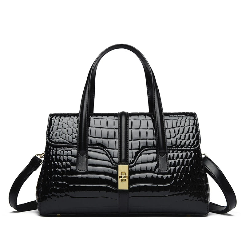 Luxury Shoulder Tote Bag Alligator Patent Leather Hand Bags for Women 2025 Designer Daily commuting Handbags HIgh Quality Sac