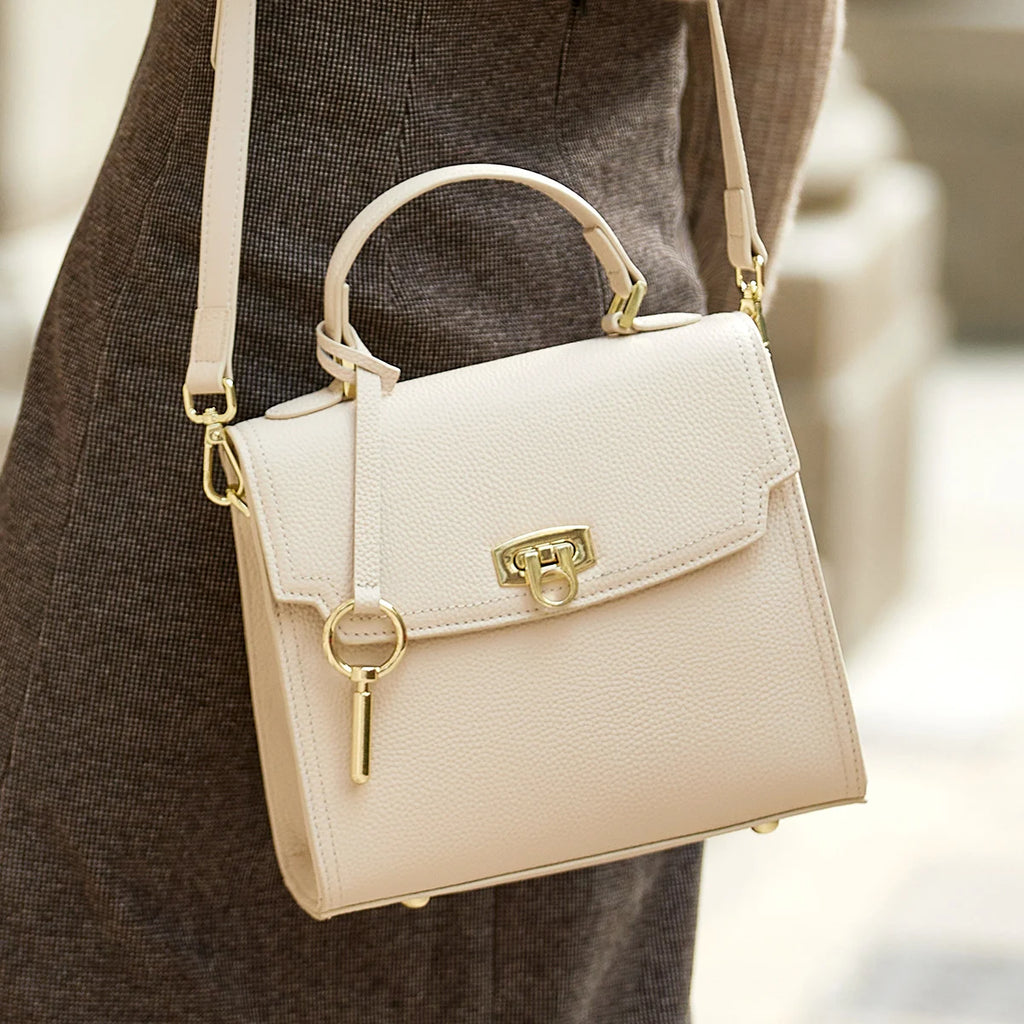 ZOOLER Genuine Leather Female Bags  Single Shoulder Handbags for Women Trend 2026 Luxury Brand Bag Designer Purses Rice #SC1513