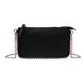 Solid color Black Crossbody Bags For Women Beading Chain Mobile Phone Purses Fashion Shoulder Messenger Bag