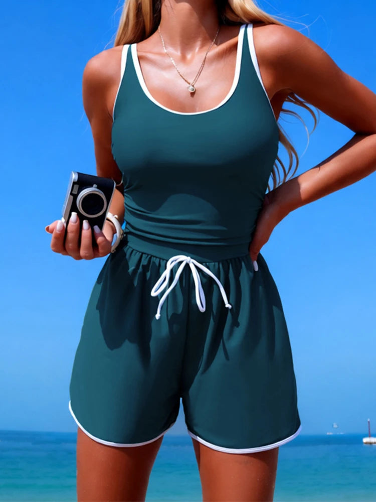 Summer Women's One-Piece Swimsuit Tummy Control Swimwear Female Bathing Suits With Pocket Pool Beach Swimsuit In Nahaute 2026