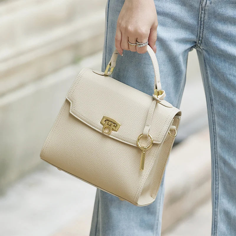 ZOOLER Genuine Leather Female Bags  Single Shoulder Handbags for Women Trend 2026 Luxury Brand Bag Designer Purses Rice #SC1513