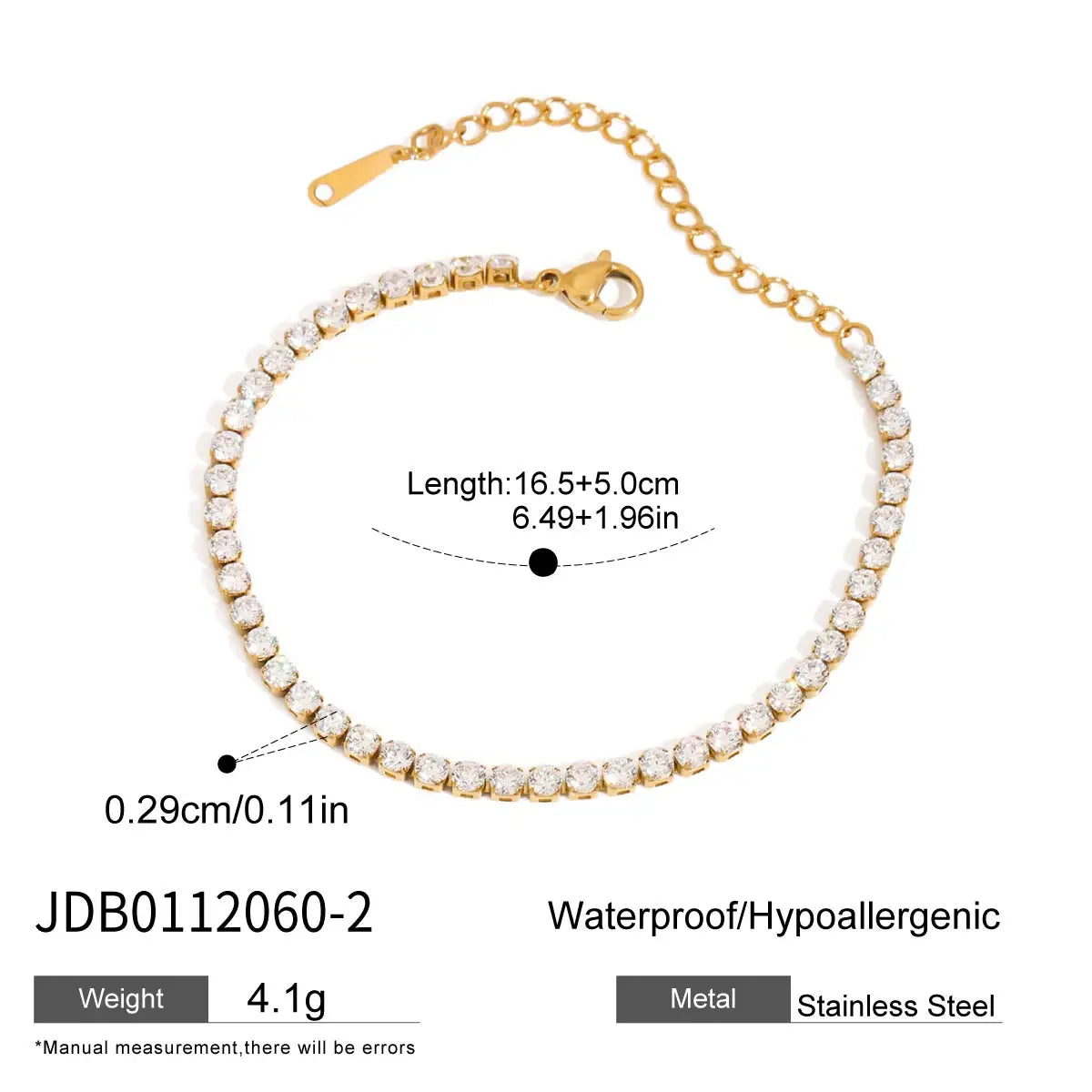 Uworld Delicate Bling Hollow Bracelet With White Rhinestones Layered Jewelry For Women PVD Gold Plated Stainless Steel Bracelets