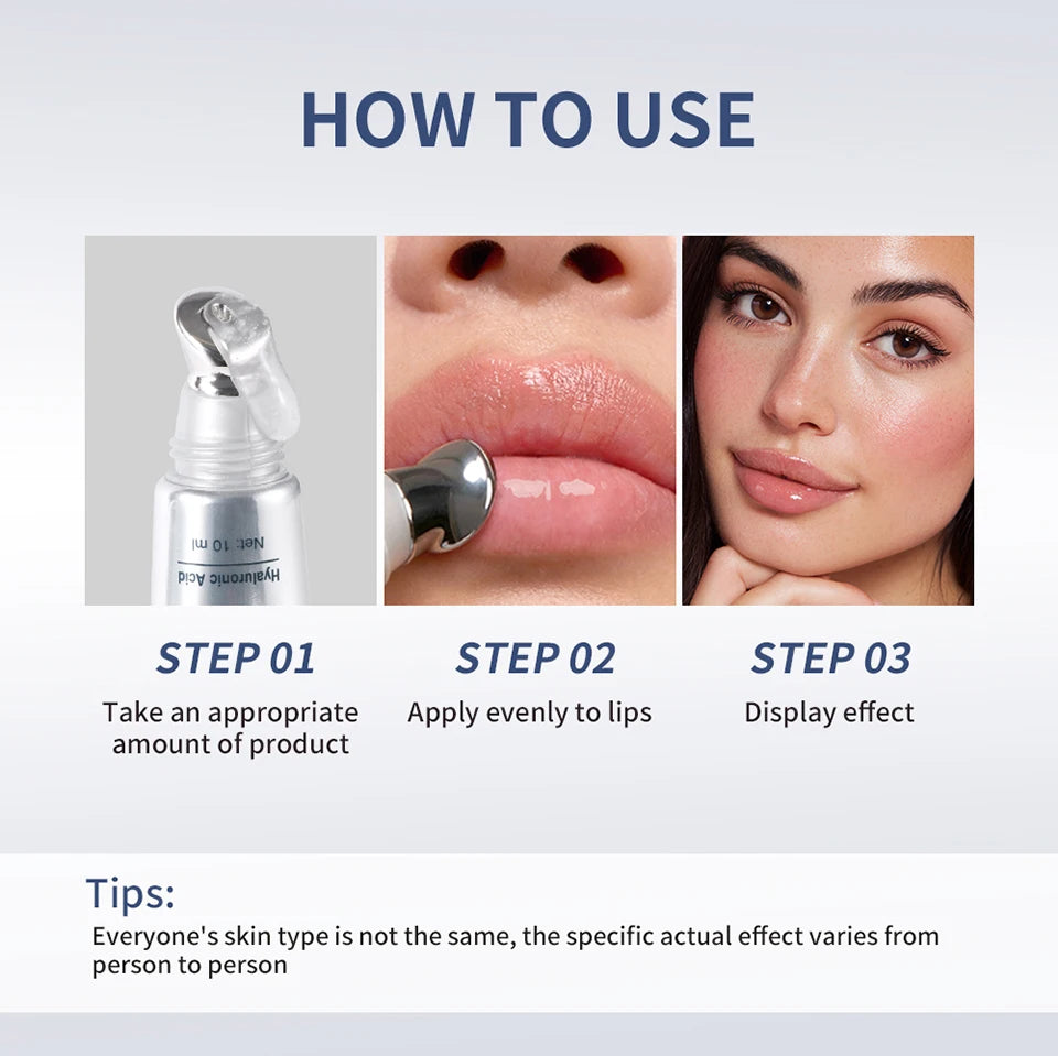 Lakerain Hyaluronic Acid Instant Lip Plumping Lip Oil Lip Line Reduction Lip Care Essence Lip Gloss Women Moisturizing Lip Tint