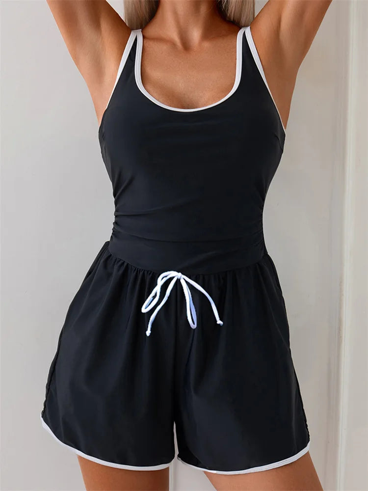 Summer Women's One-Piece Swimsuit Tummy Control Swimwear Female Bathing Suits With Pocket Pool Beach Swimsuit In Nahaute 2026