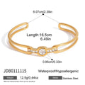 Uworld Delicate Bling Hollow Bracelet With White Rhinestones Layered Jewelry For Women PVD Gold Plated Stainless Steel Bracelets
