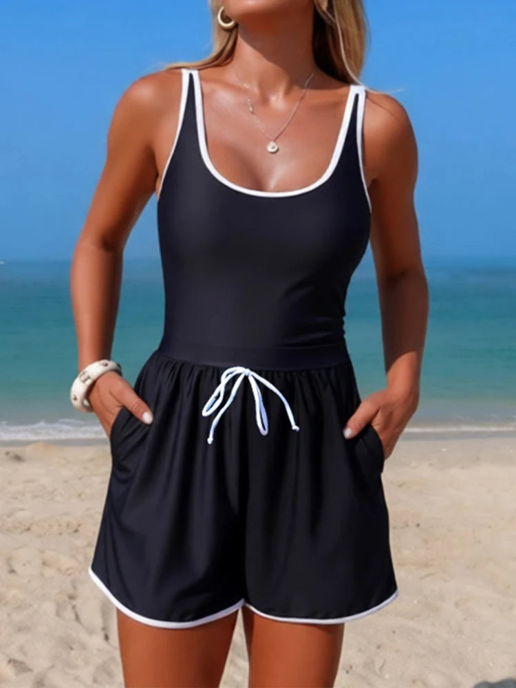 Summer Women's One-Piece Swimsuit Tummy Control Swimwear Female Bathing Suits With Pocket Pool Beach Swimsuit In Nahaute 2026