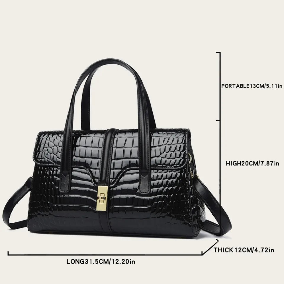 Luxury Shoulder Tote Bag Alligator Patent Leather Hand Bags for Women 2025 Designer Daily commuting Handbags HIgh Quality Sac